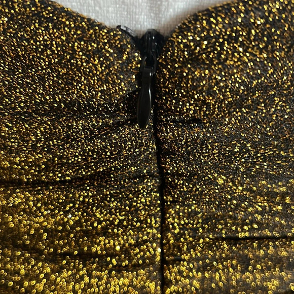 Lulus Striking Moves Gold Metallic Ruched Bodycon Mini Dress - NWT - Size L - Picture 9 of 11